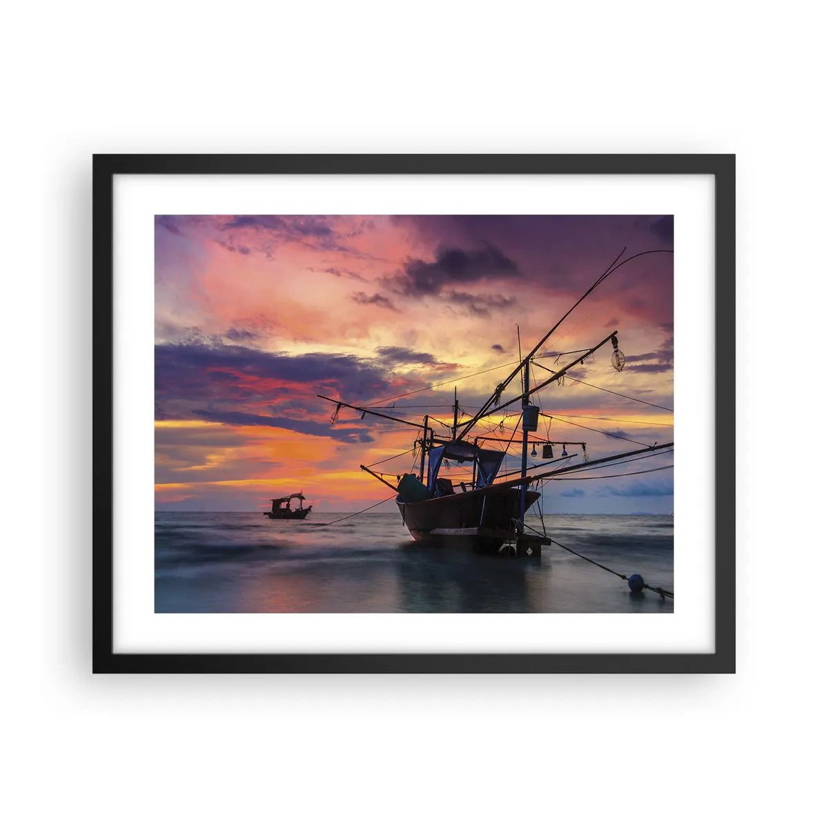 Poster in een zwarte lijst - Exotische avond - 50x40 cm