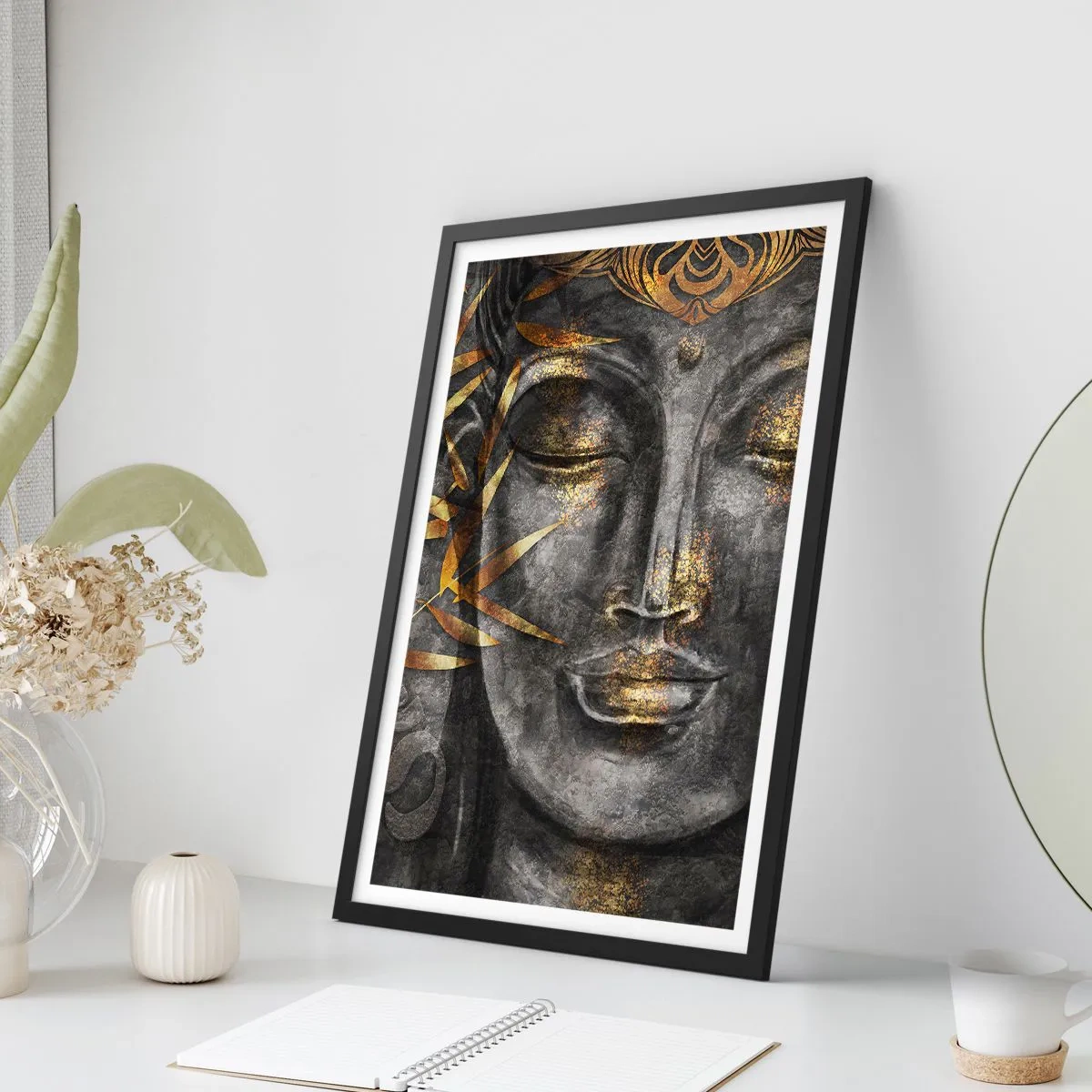 Poster in een zwarte lijst - Voel de rust - 61x91 cm