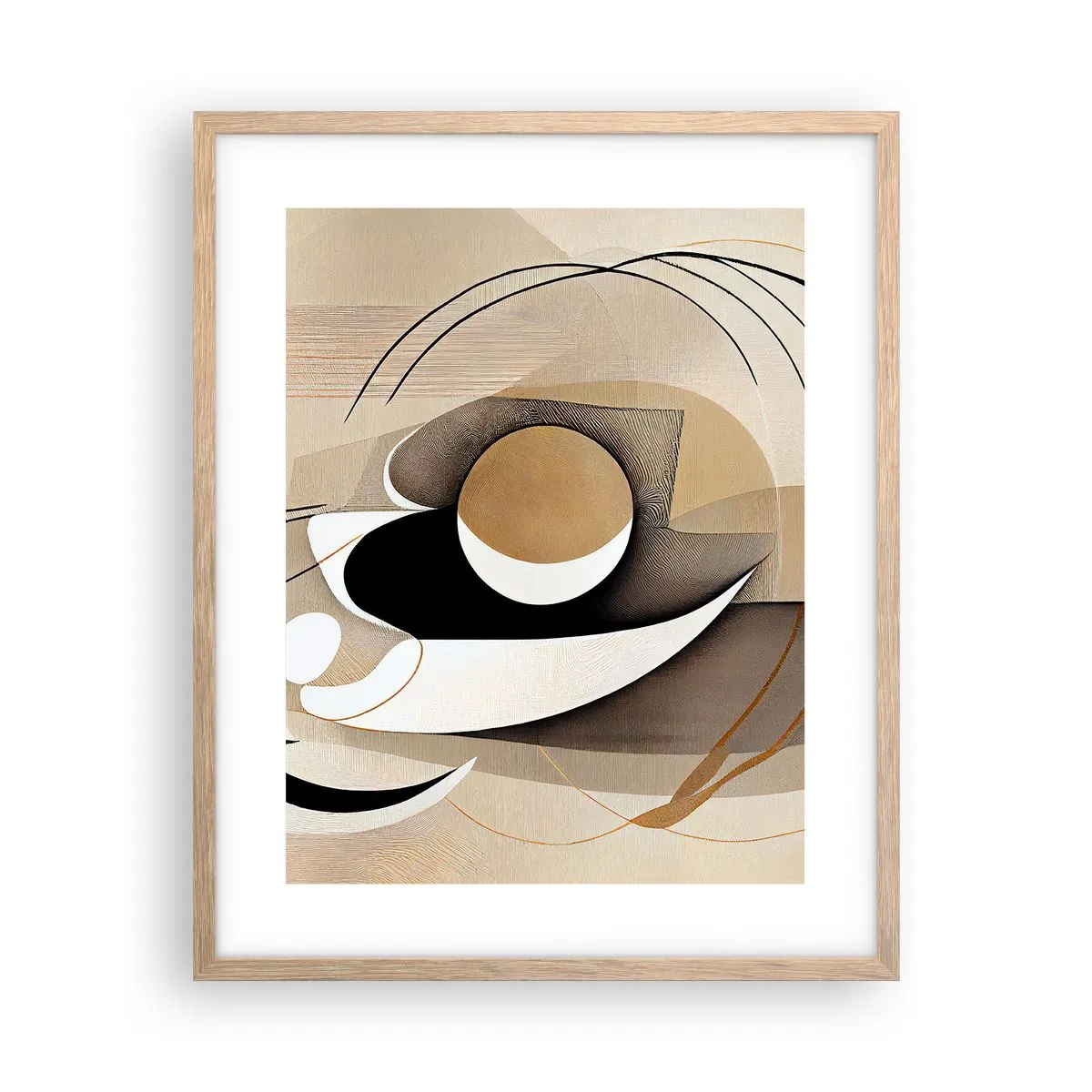 Een poster in een licht eiken lijst - Compositie: de essentie van de dingen - 40x50 cm