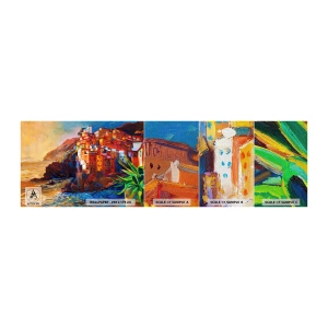 Fotobehang Monster Premium Canvas - Italiaanse sfeer - Landschap, Architectuur, Zeekust - 100x30 cm