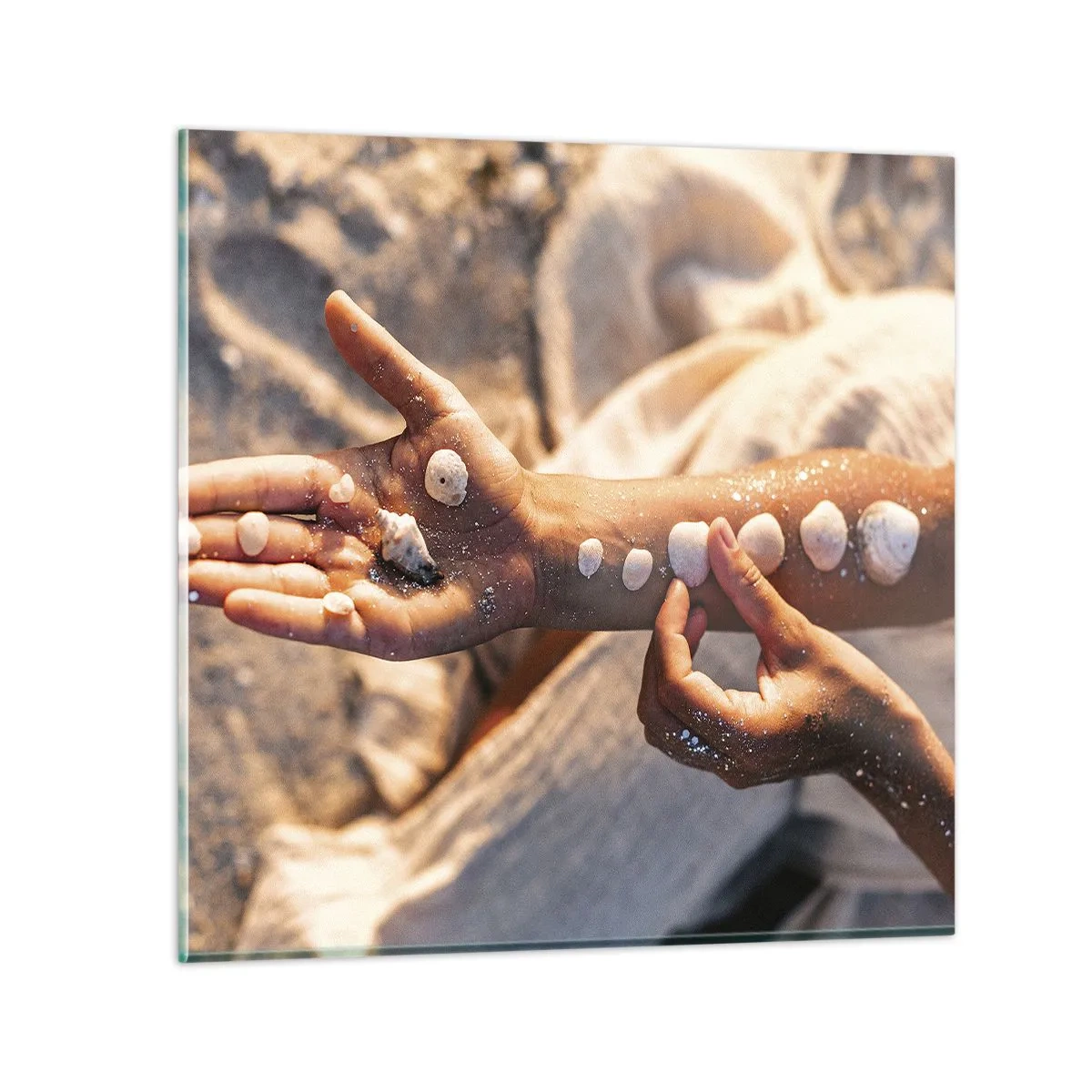 Schilderen op glas - Schoonheid binnen handbereik - 70x70 cm