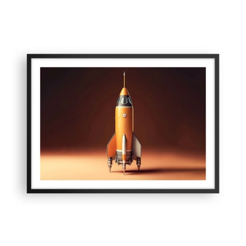 Poster in een zwarte lijst - Het begint met een droom - 70x50 cm