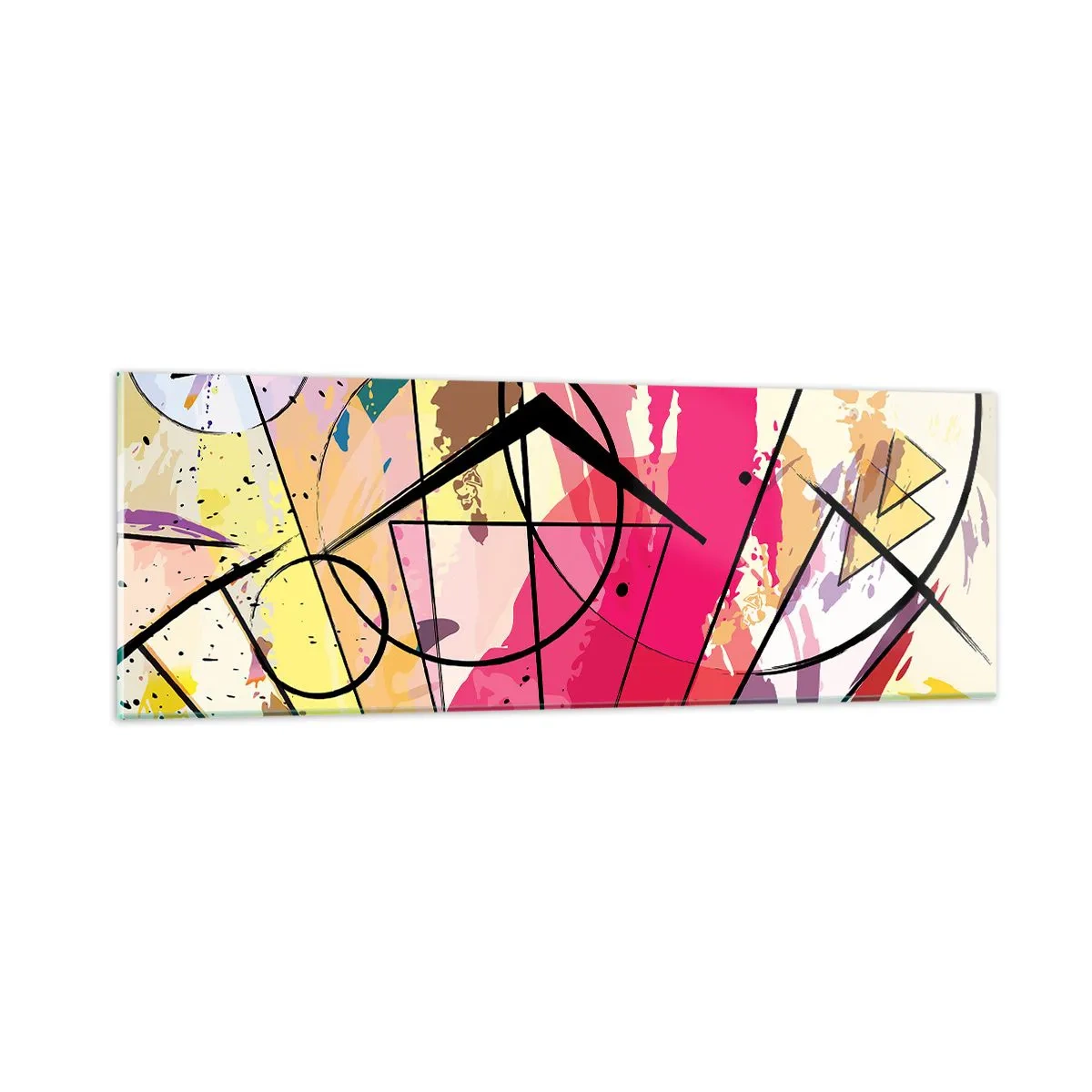 Schilderen op glas - Explosie - 90x30 cm