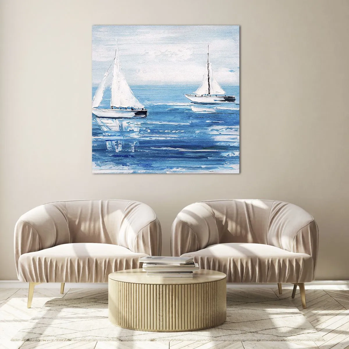 Schilderen op glas - Met een vriend aan mijn zijde - 70x70 cm