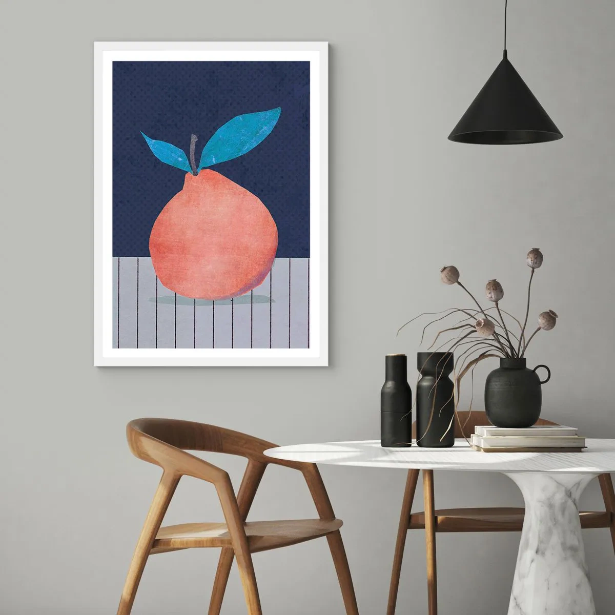 Poster in een witte lijst - Convexiteit en vlak - 70x100 cm
