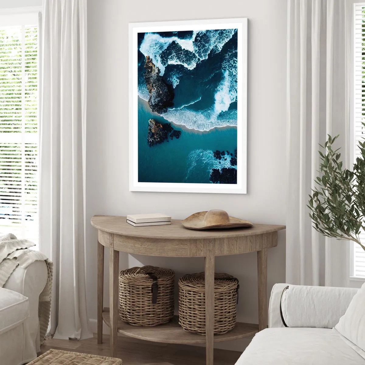 Poster in een witte lijst - In golven gewikkeld - 70x100 cm