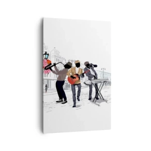 Schilderen op canvas - Straatmuziek - 80x120 cm