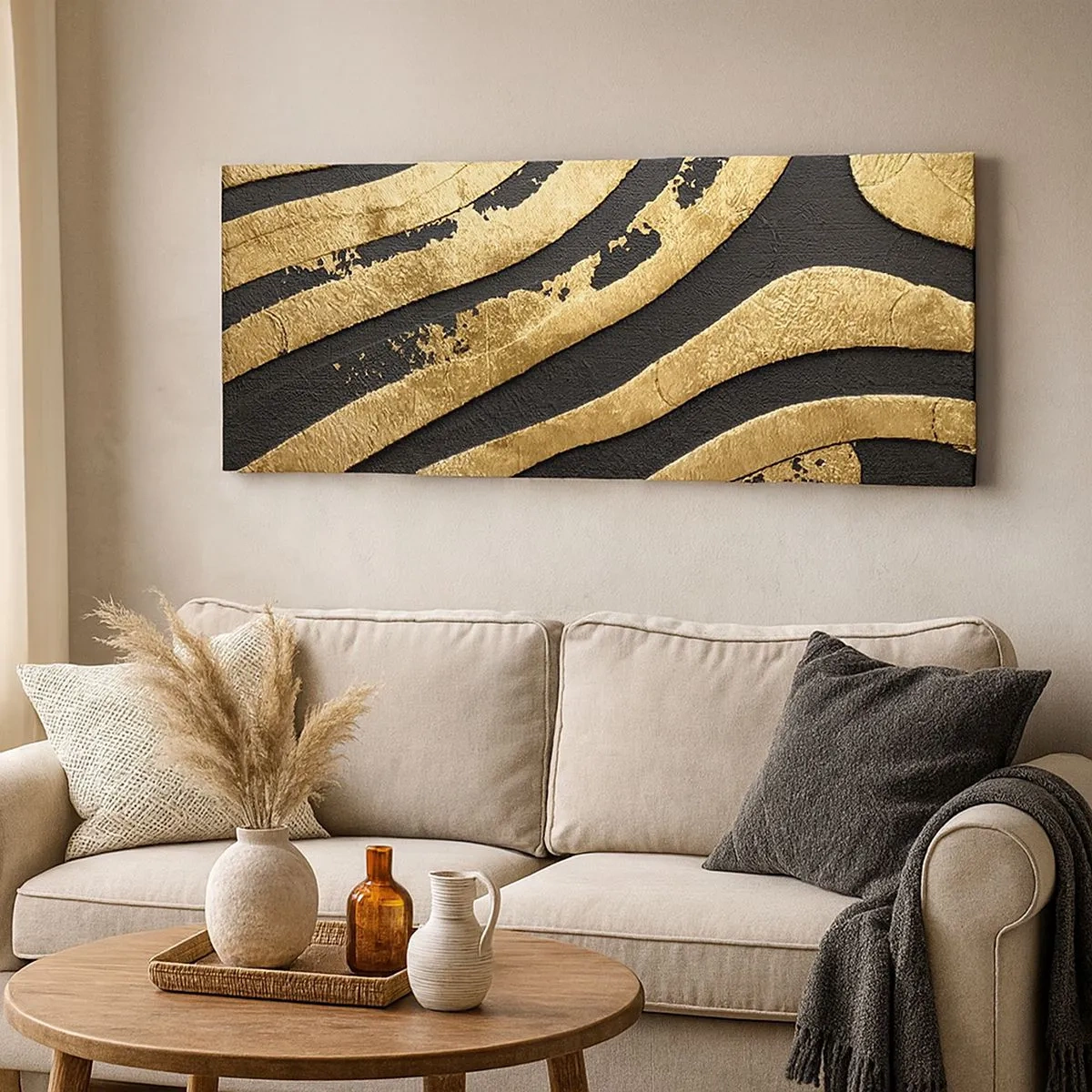 Schilderen op canvas - Alles vloeit - 100x40 cm