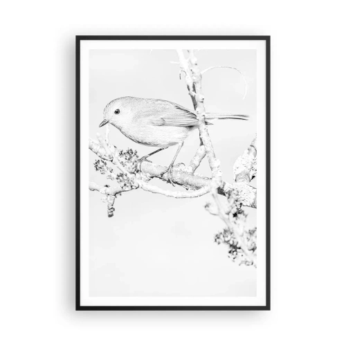 Poster in een zwarte lijst - Winterochtend - 70x100 cm