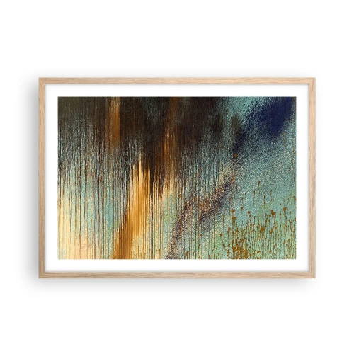Een poster in een licht eiken lijst - Een niet toevallig kleurrijke compositie - 70x50 cm