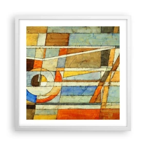 Poster in een witte lijst - Kubisme op de bouwplaats - 50x50 cm