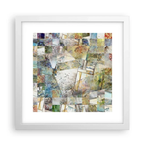 Poster in een witte lijst - Geometrische schuifeling - 30x30 cm