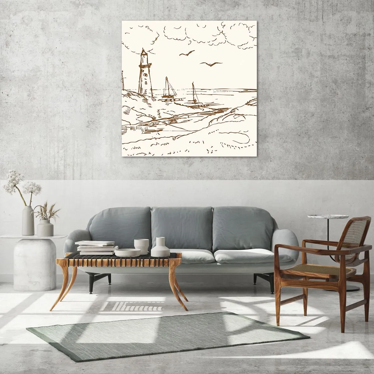 Schilderen op glas - Een overzicht van de herinneringen aan de zomer - 60x60 cm