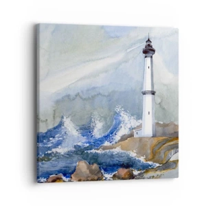 Schilderen op canvas - Tegen de duisternis en de storm - 40x40 cm