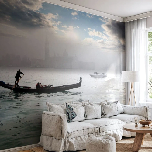 Fotobehang Premium Canvas - Een fantastische stad van water en mist - Landschap, Stad, Venetië - 250x175 cm