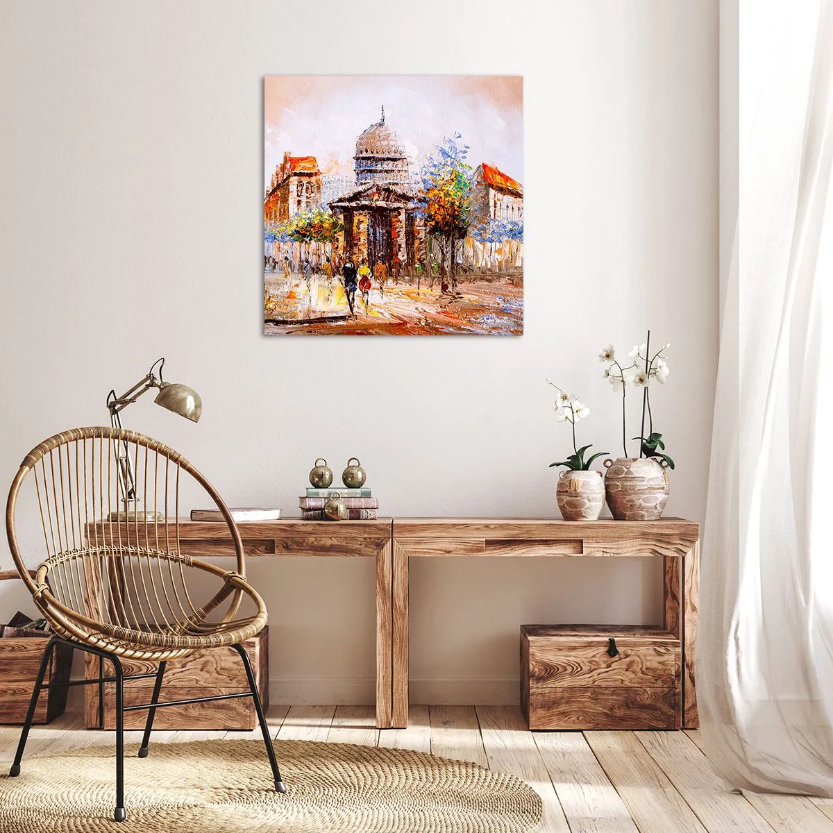 Schilderen op canvas - Parijs wandeling - 30x30 cm