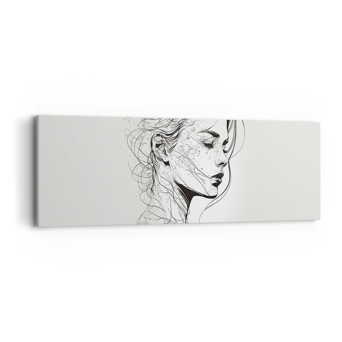 Schilderen op canvas - Portret in gedachten - 90x30 cm