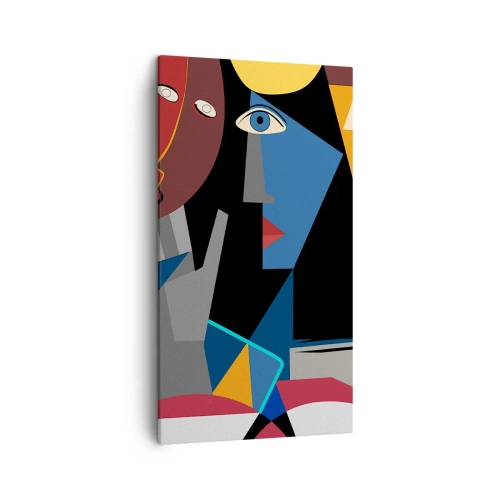 Schilderen op canvas - Een gesprek tussen kubisten - 45x80 cm