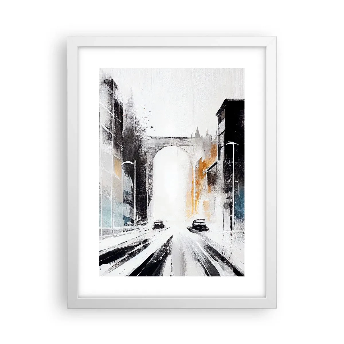Poster in een witte lijst - Stadsstudie: architectuur en beweging - 30x40 cm