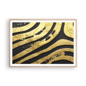 Een poster in een licht eiken lijst - Alles vloeit - 100x70 cm