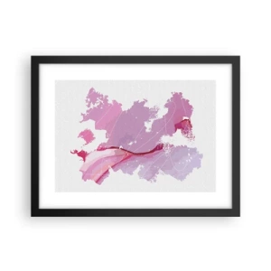 Poster in een zwarte lijst - Kaart van de roze wereld - 40x30 cm