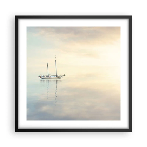 Poster in een zwarte lijst - In een zee van stilte - 50x50 cm