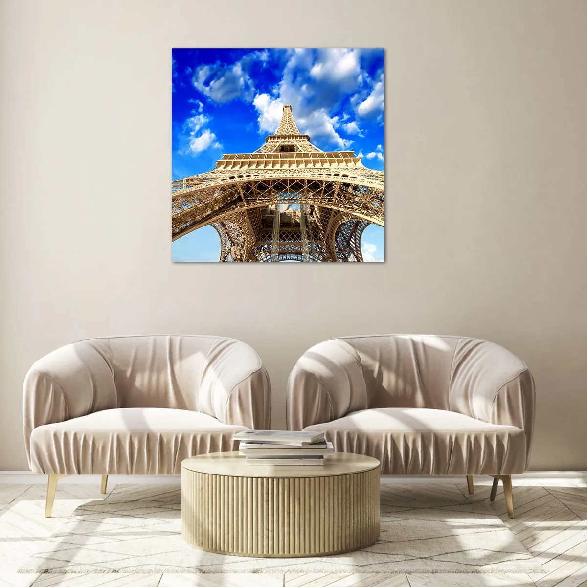 Schilderen op glas - Reiken naar de hemel en de wolken - 60x60 cm