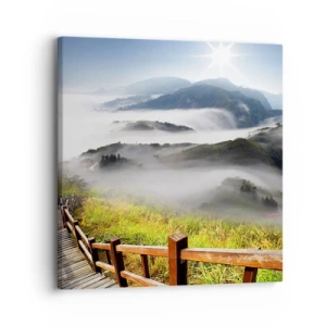 Schilderen op canvas - Geweven van schittering en mist - 30x30 cm