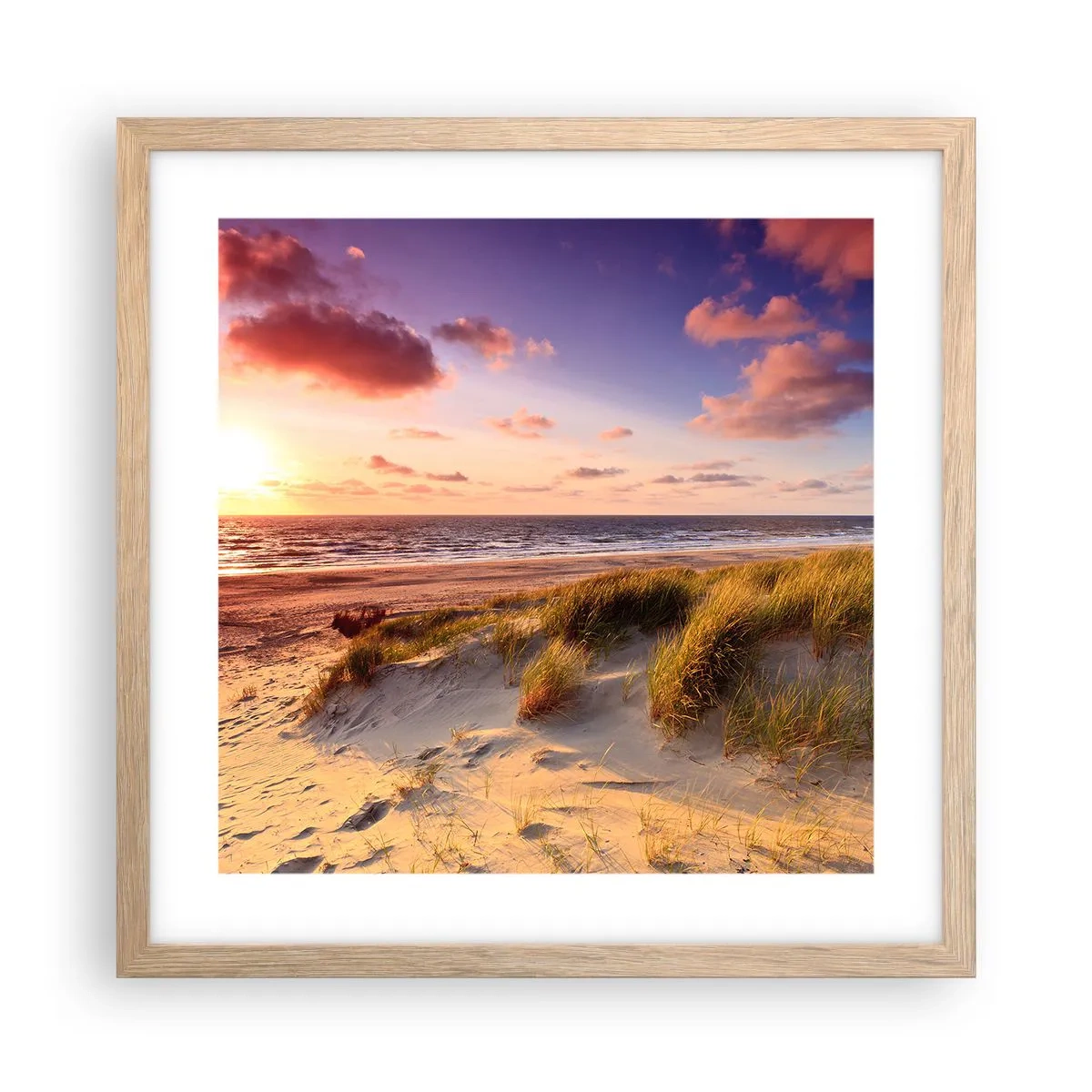 Een poster in een licht eiken lijst - De lucht ruikt al in de zomer - 40x40 cm