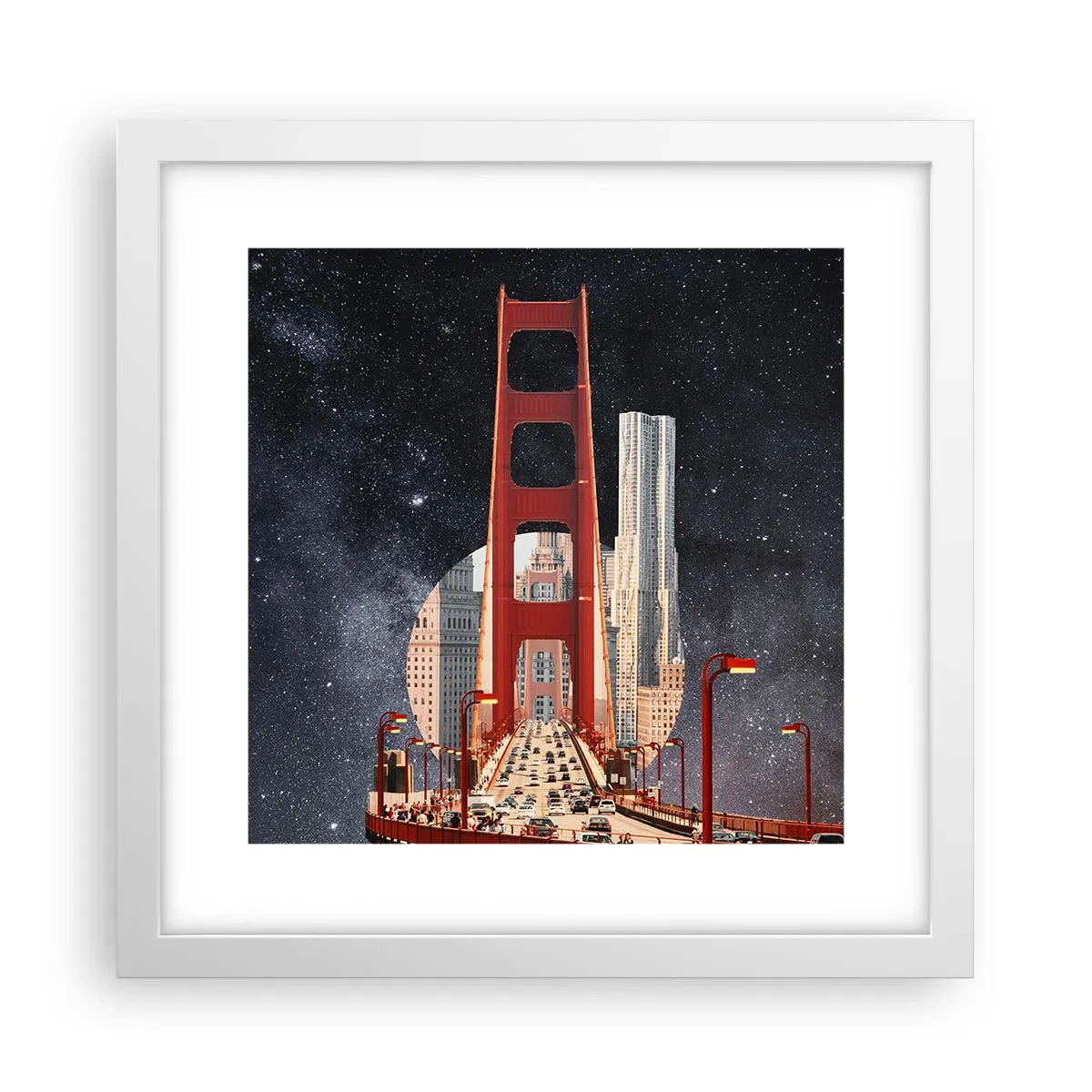Poster in een witte lijst - Altijd in het centrum - 30x30 cm