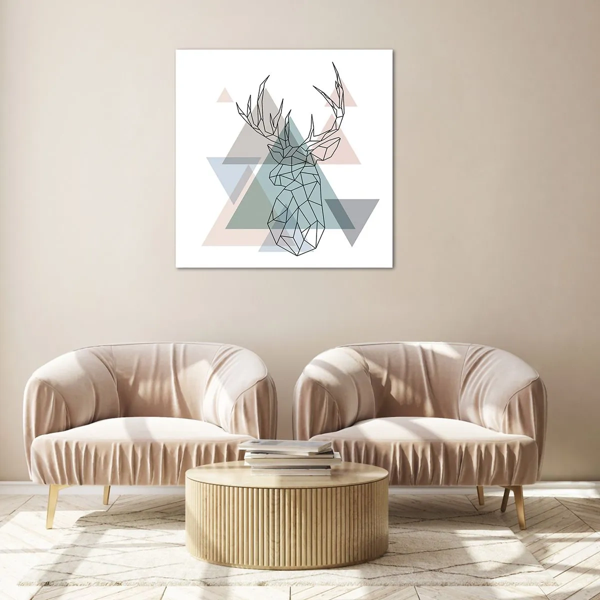 Schilderen op glas - In een geometrisch bos - 30x30 cm