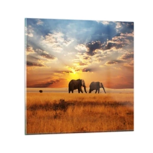 Schilderen op glas - Familie wandeling - 30x30 cm