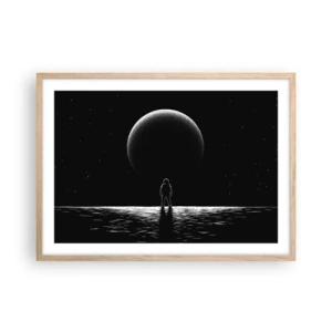 Een poster in een licht eiken lijst - Oog in oog - 70x50 cm