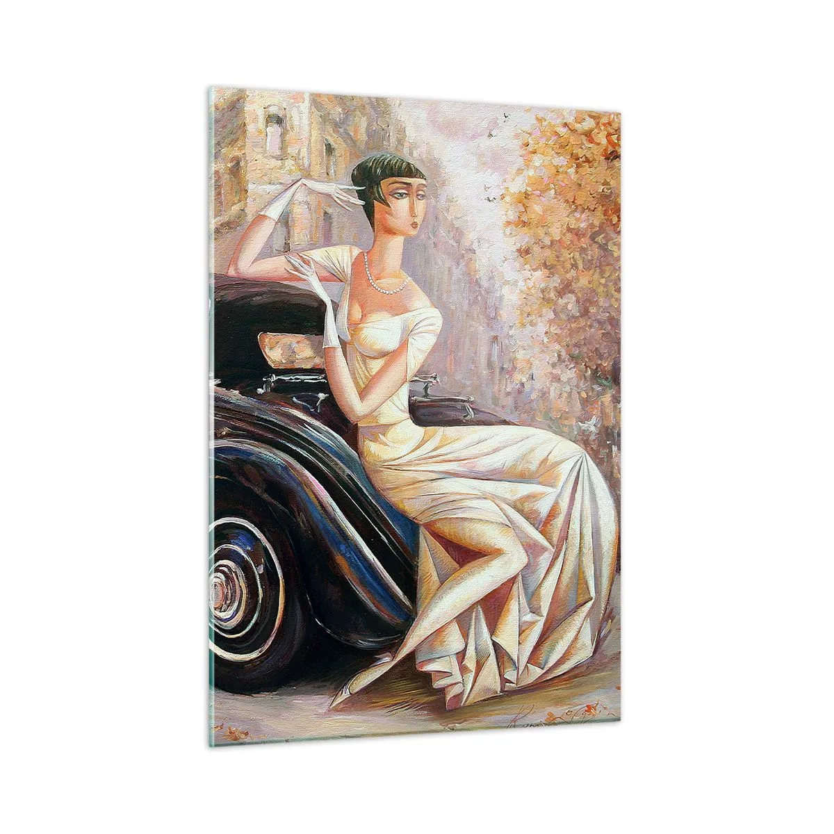 Schilderen op glas - Elegantie in retrostijl - 50x70 cm