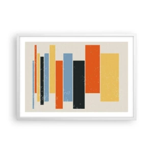 Poster in een witte lijst - Muzieknotatie - 70x50 cm