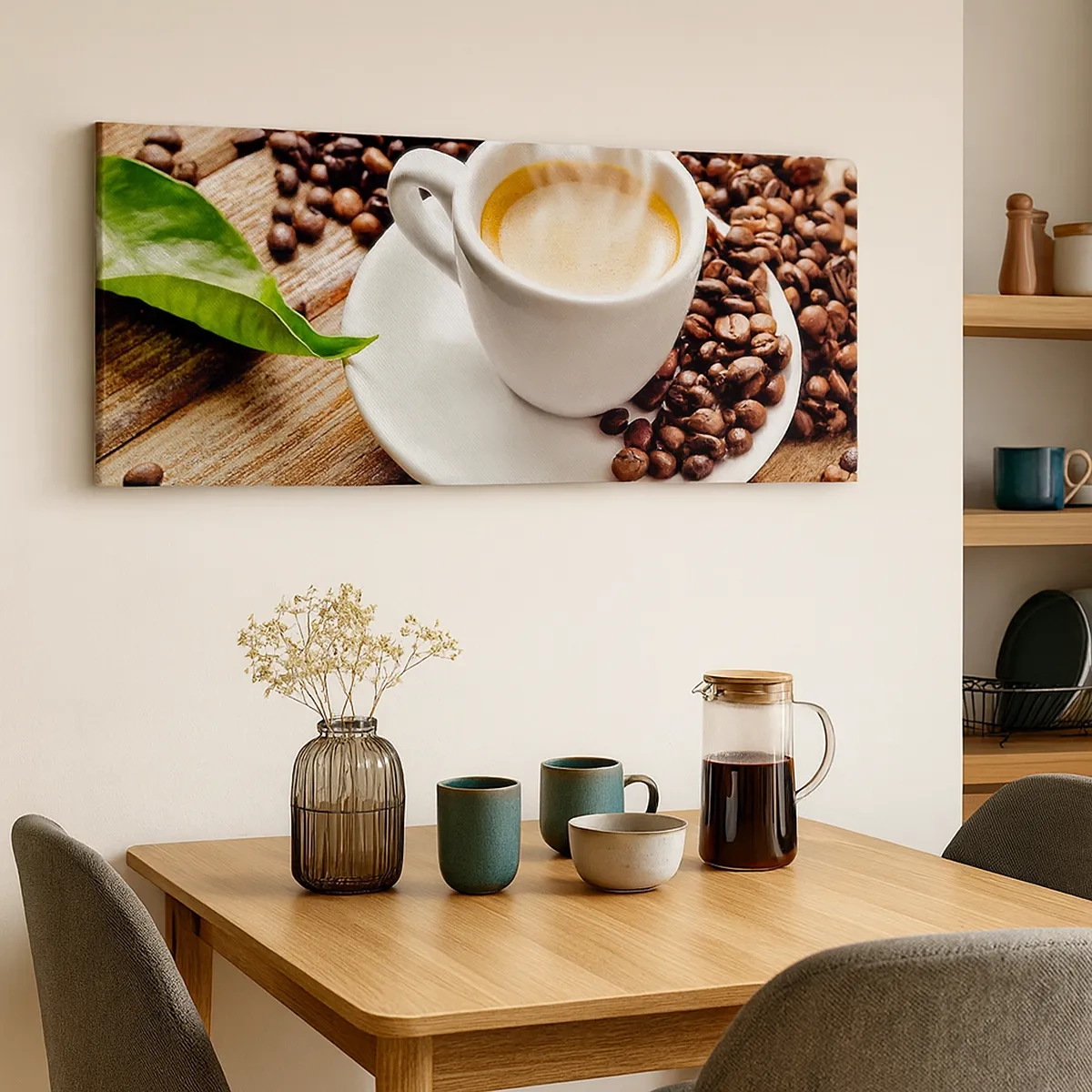 Schilderen op canvas - Koffie op de bank - 30x30 cm