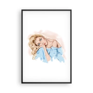 Poster in een zwarte lijst - Dromerig in het blauw - 61x91 cm