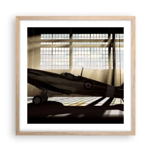 Een poster in een licht eiken lijst - De rust van een krijger - 50x50 cm