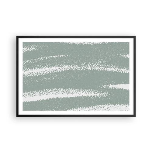 Poster in een zwarte lijst - Abstractie in een winterklimaat - 91x61 cm