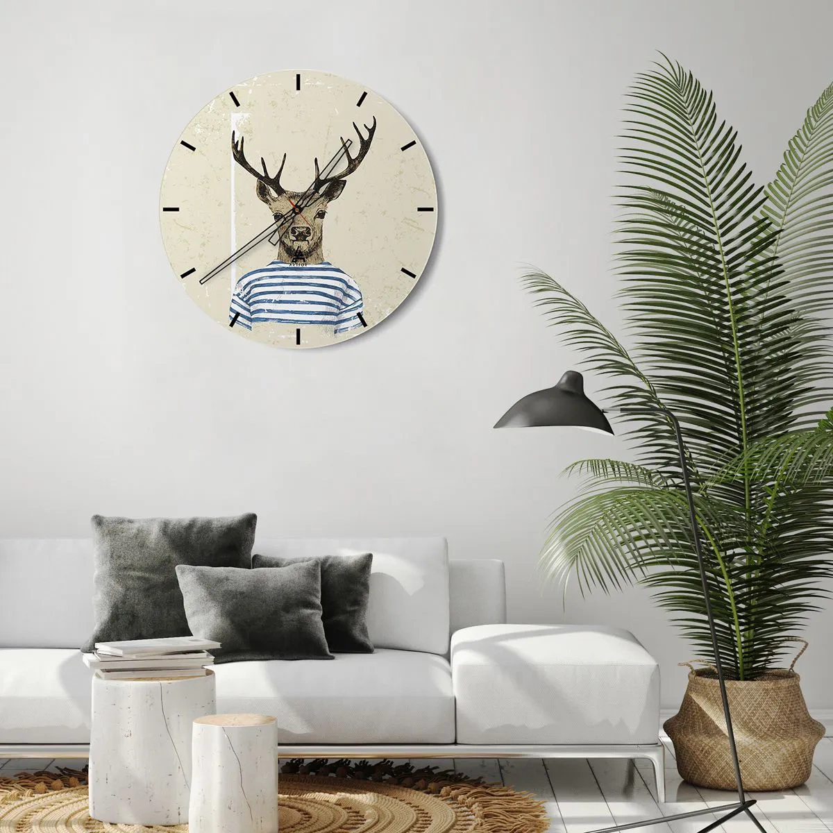 Wandklok - Klok - Omdat ik van gestreepte t-shirts hou! - 40x40 cm