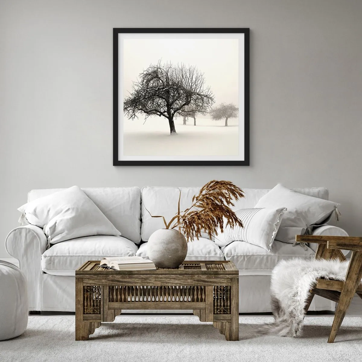 Poster in een zwarte lijst - Winterslaap - 30x30 cm