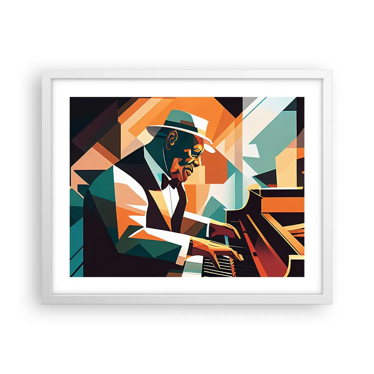 Poster in een witte lijst - Al die jazz - 50x40 cm