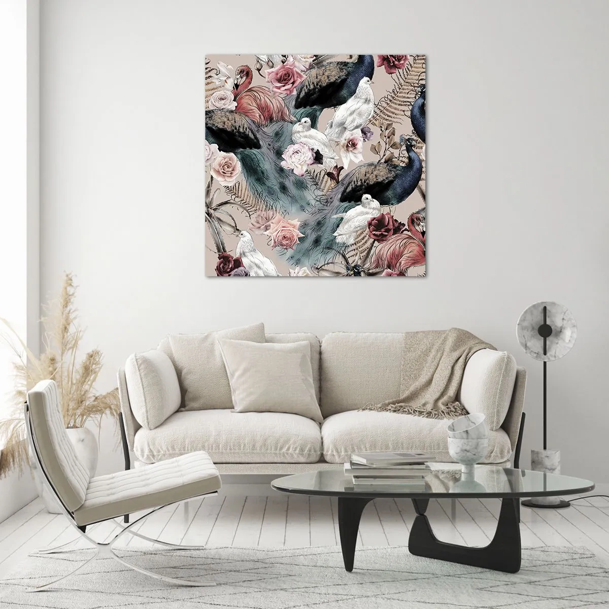 Schilderen op glas - In de paleistuin - 60x60 cm