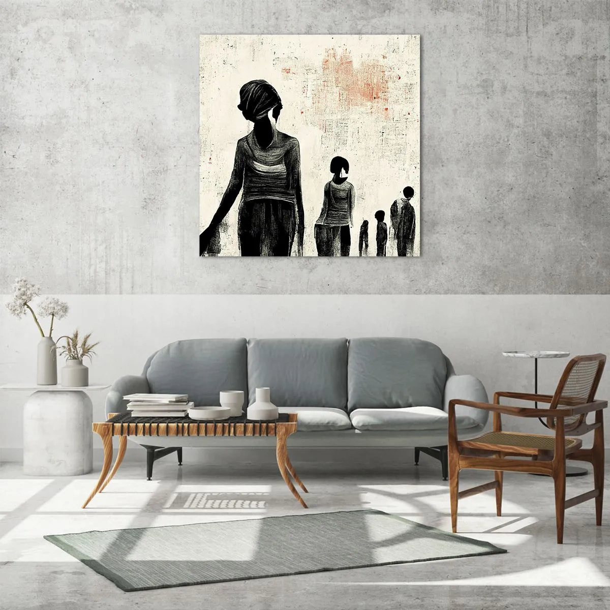 Schilderen op glas - Tegen eenzaamheid - 60x60 cm