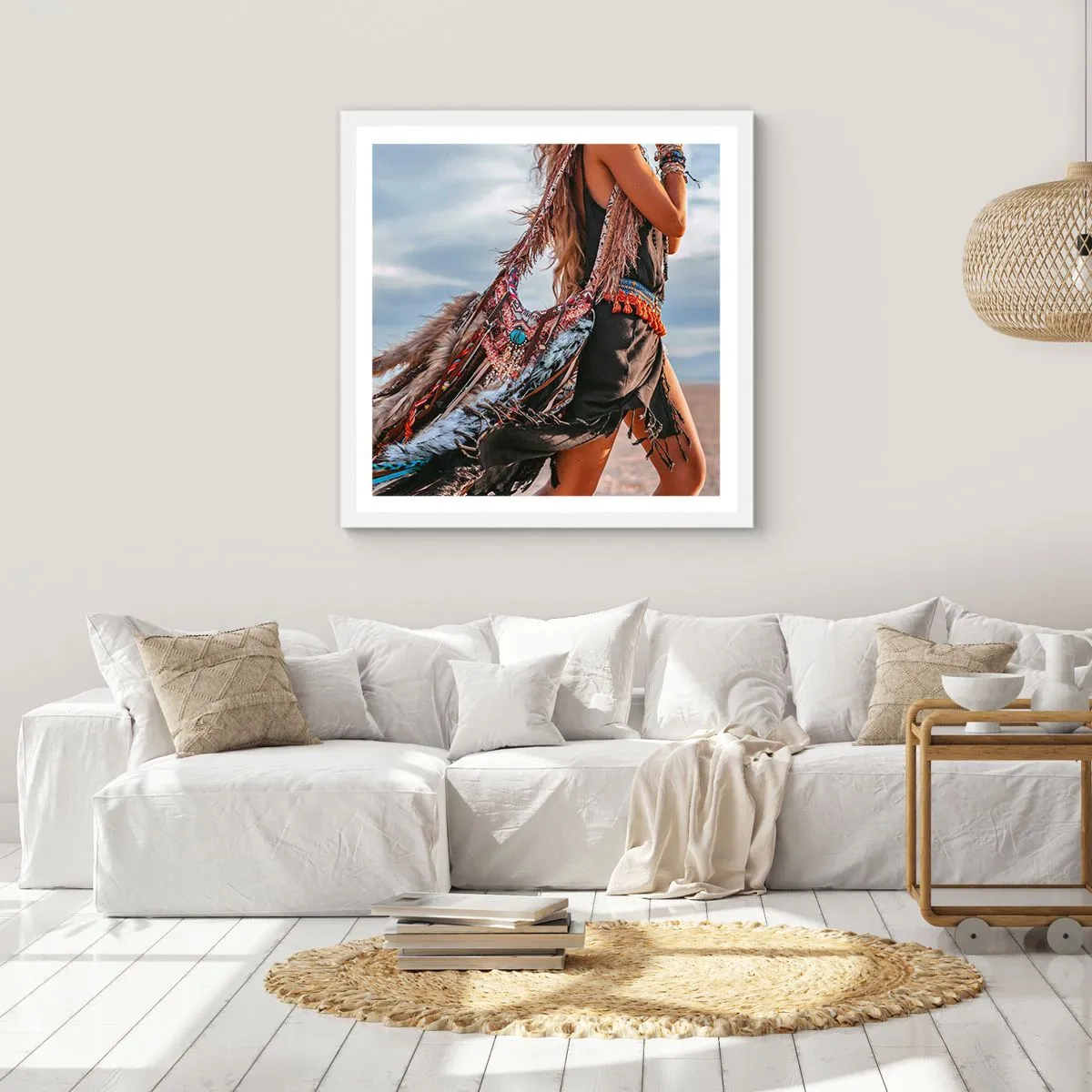 Poster in een witte lijst - Het meisje van de sjamaan - 30x30 cm