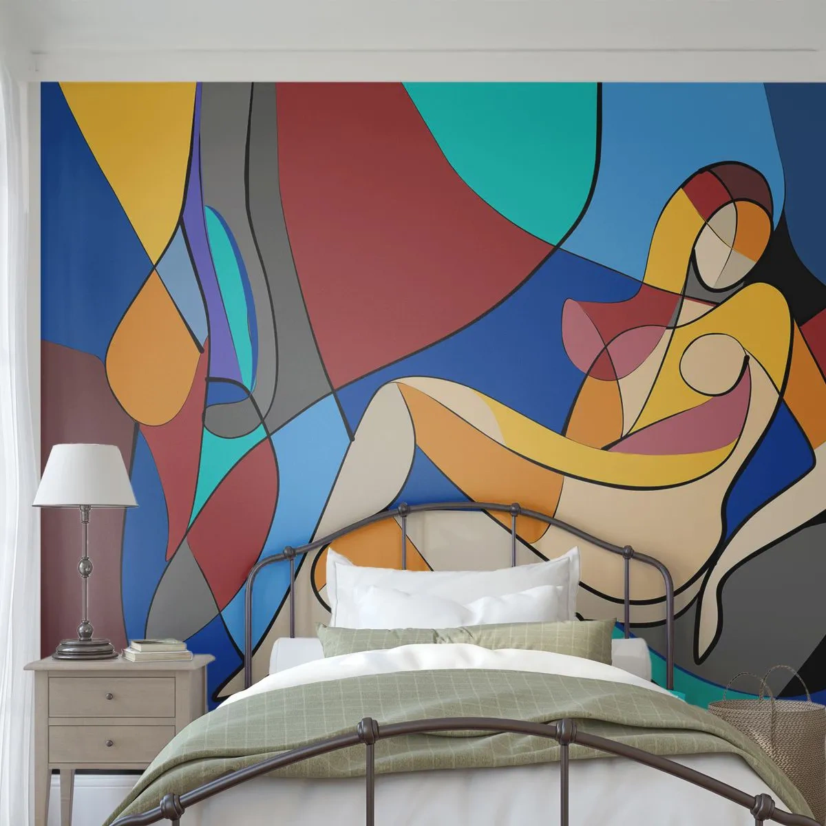 Fotobehang Premium Canvas - Kubistisch naakt - Kubisme, Modern, Vrouw - 250x175 cm