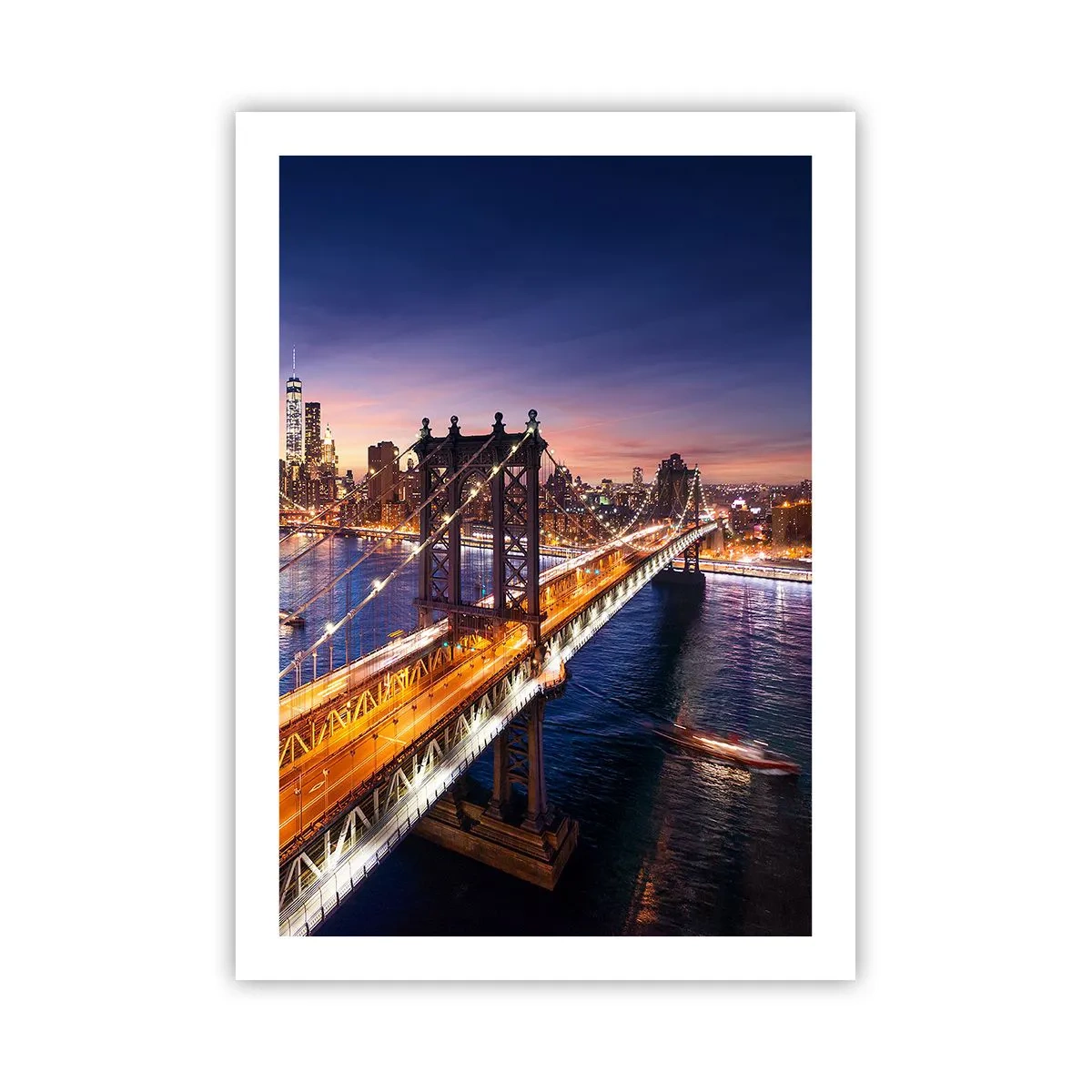 Poster - Een stralende brug naar het hart van de stad - 50x70 cm
