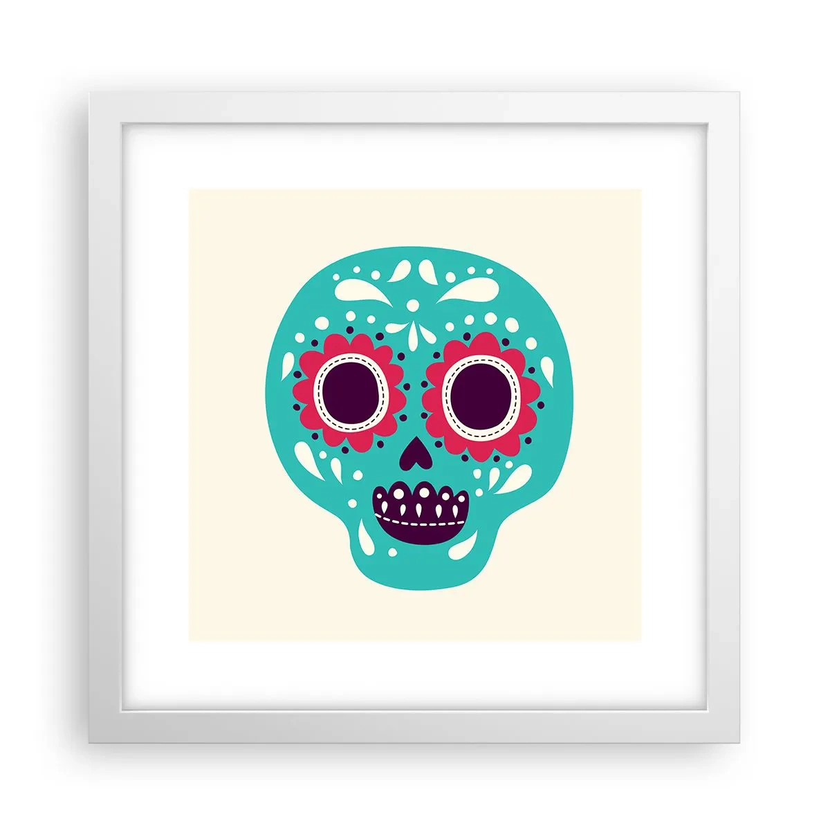 Poster in een witte lijst - Leven – plezier tot de dood - 30x30 cm