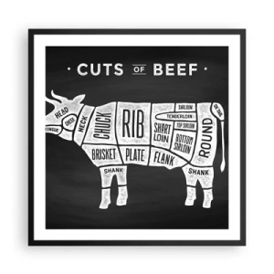 Poster in een zwarte lijst - Slagers ABC - 60x60 cm