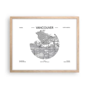 Een poster in een licht eiken lijst - Anatomie van Vancouver - 50x40 cm